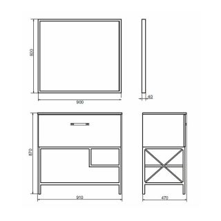 Comforty Зеркало "Бредфорд-90" черный